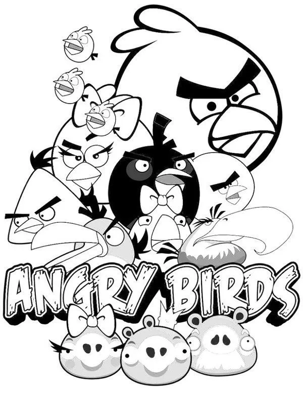 Angry Birds malowanka dla dzieci - Ausmalbild zum Ausdrucken