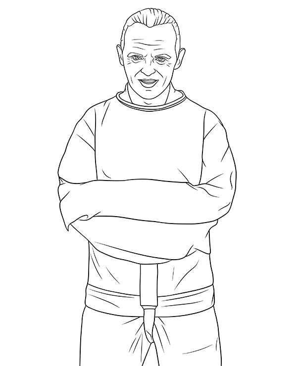 Anthony Hopkins kolorowanka milczenie owiec - Ausmalbild zum Ausdrucken
