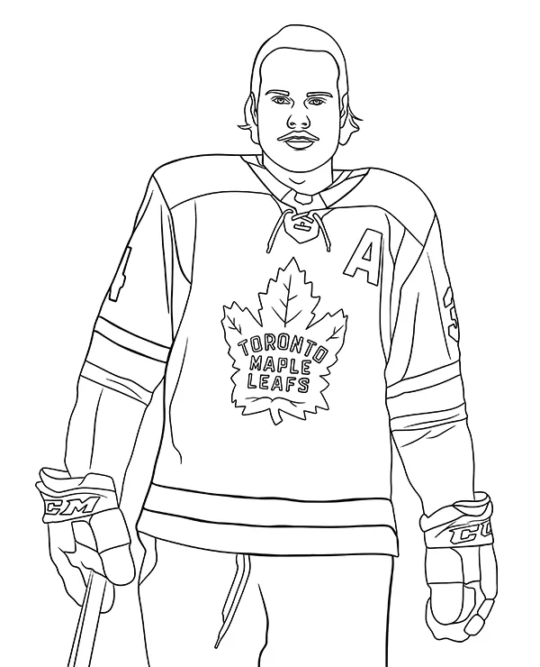Auston Matthews kolorowanka NHL - Ausmalbild zum Ausdrucken
