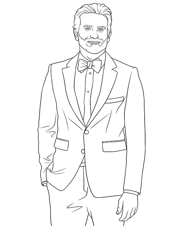 Bradley Cooper kolorowanka aktor - Ausmalbild zum Ausdrucken