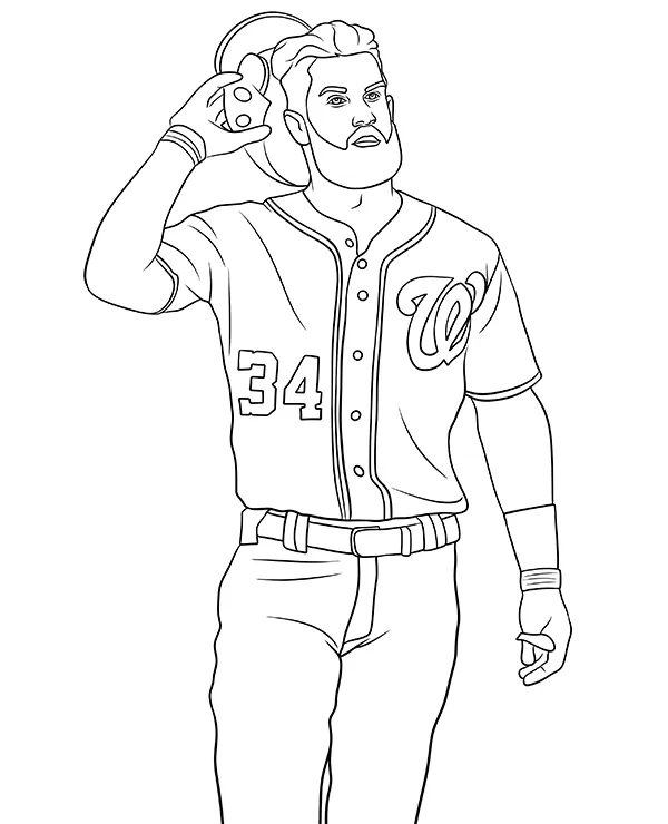 Bryce Harper kolorowanka baseball - Ausmalbild zum Ausdrucken