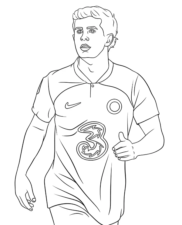 Christian Pulisic kolorowanka pilkarz - Ausmalbild zum Ausdrucken