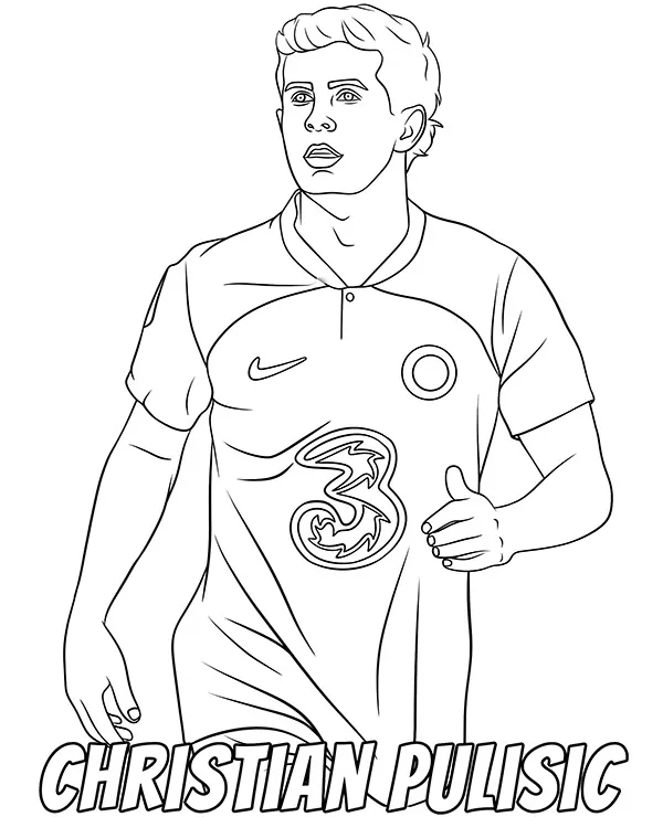 Christian Pulisic pilka nozna kolorowanka - Ausmalbild zum Ausdrucken