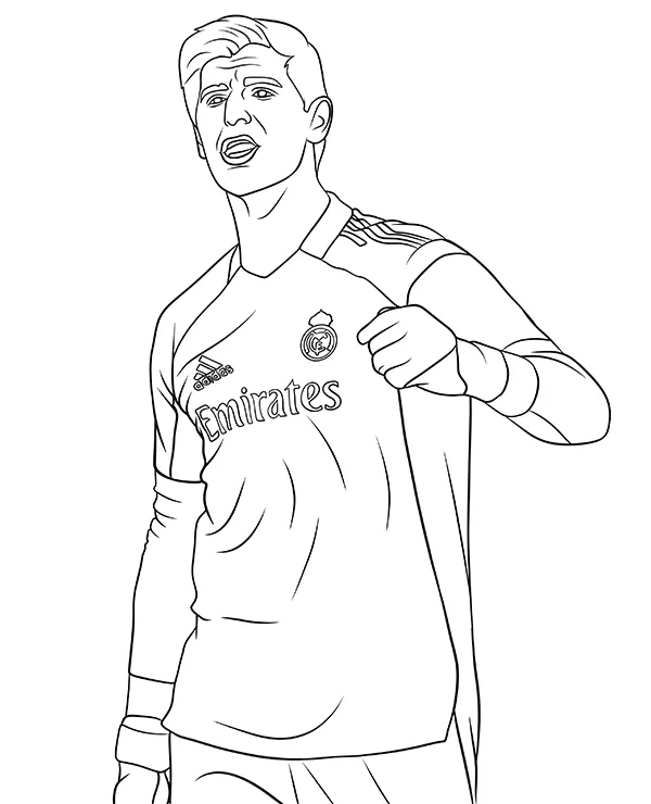 Courtois Thibaut kolorowanka bramkarz - Ausmalbild zum Ausdrucken