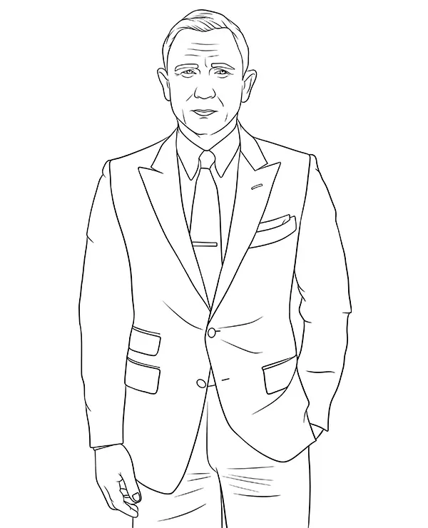Daniel Craig kolorowanka aktor - Ausmalbild zum Ausdrucken