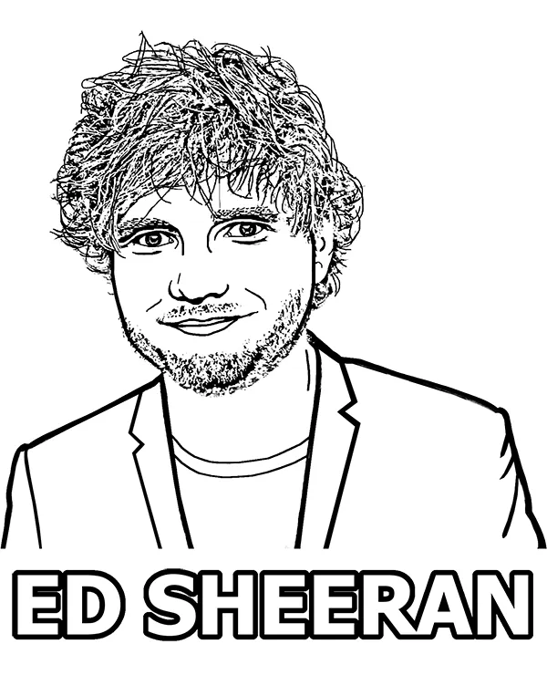 Ed Sheeran kolorowanka - Ausmalbild zum Ausdrucken