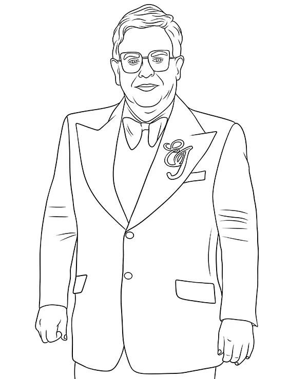 Elton John kolorowanka piosenkarz - Ausmalbild zum Ausdrucken