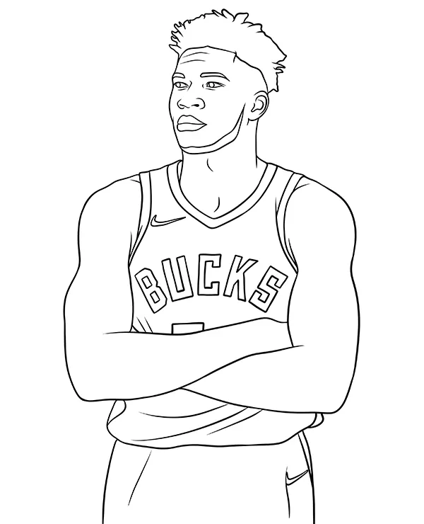 Giannis Antetokounmpo kolorowanka nba - Ausmalbild zum Ausdrucken