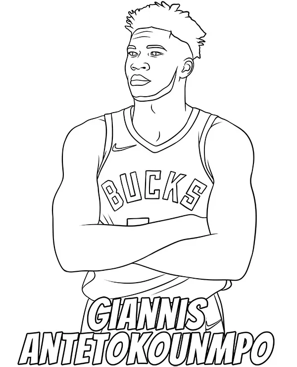 Giannis Antetokounmpo kolorowanka - Ausmalbild zum Ausdrucken