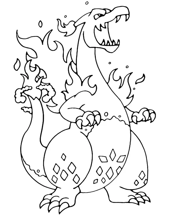 Gigantamax Charizard kolorowanki pokemon - Ausmalbild zum Ausdrucken