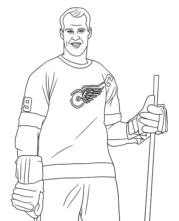 Gordie Howe kolorowanka NHL - Ausmalbild zum Ausdrucken
