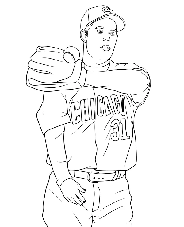 Greg Maddux baseball kolorowanka do druku