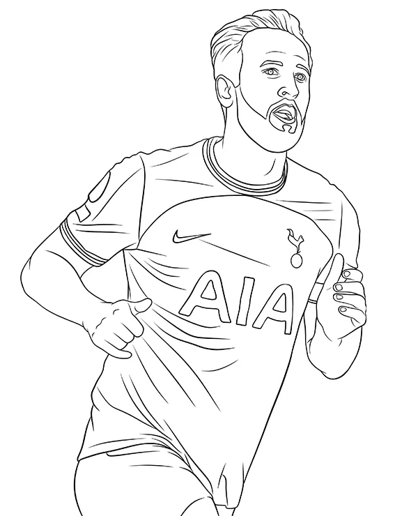 Harry Kane kolorowanka pilkarz - Ausmalbild zum Ausdrucken