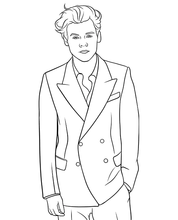 Harry Styles kolorowanka piosenkarz - Ausmalbild zum Ausdrucken