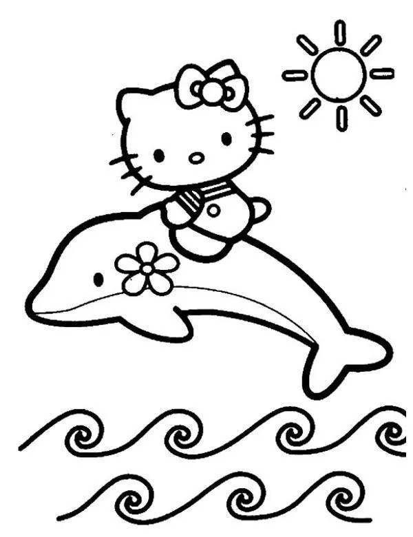 Hello Kitty kolorowanka - Ausmalbild zum Ausdrucken