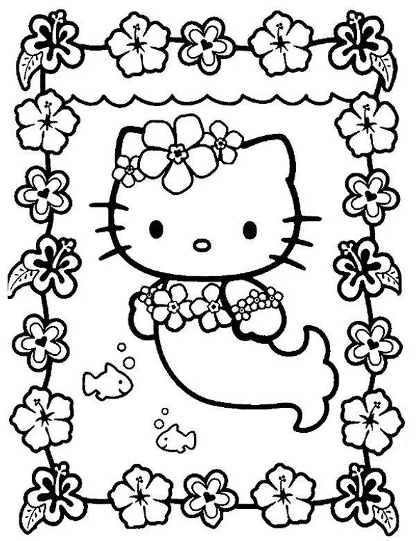 Hello Kitty kolorowanka - Ausmalbild zum Ausdrucken