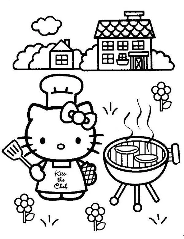Hello Kitty kolorowanka - Ausmalbild zum Ausdrucken