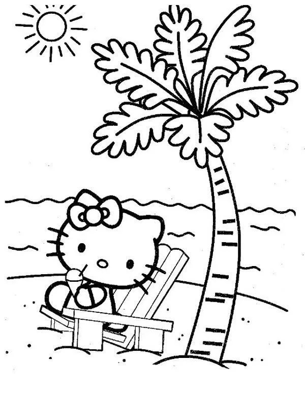 Hello Kitty kolorowanka - Ausmalbild zum Ausdrucken
