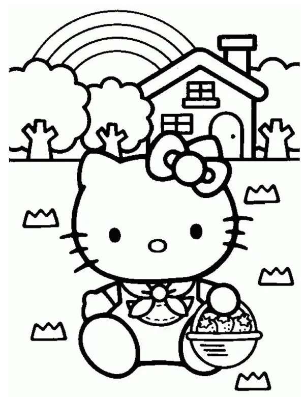 Hello Kitty kolorowanka - Ausmalbild zum Ausdrucken