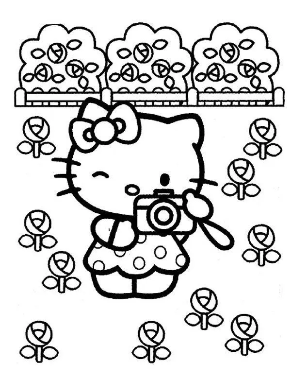 Hello Kitty kolorowanka - Ausmalbild zum Ausdrucken