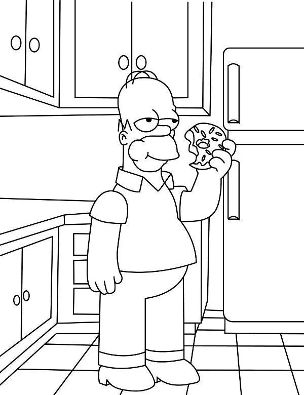 Homer Simpson malowanka - Ausmalbild zum Ausdrucken