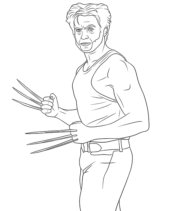 Hugh Jackman Wolverine kolorowanka do druku