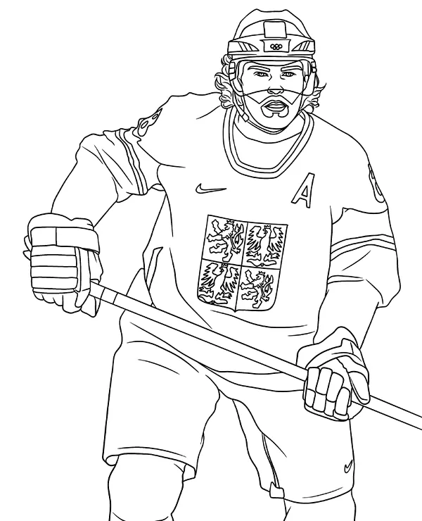 Jaromir Jagr kolorowanka NHL - Ausmalbild zum Ausdrucken