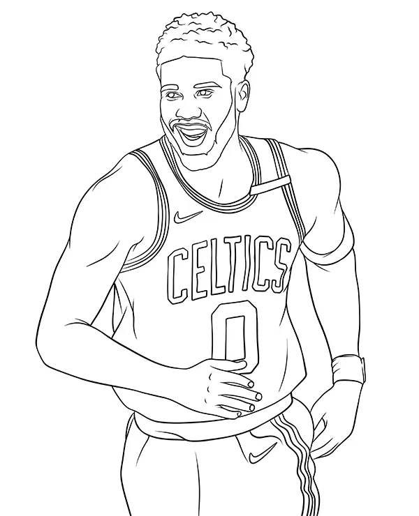 Jayson Tatum kolorowanka nba - Ausmalbild zum Ausdrucken
