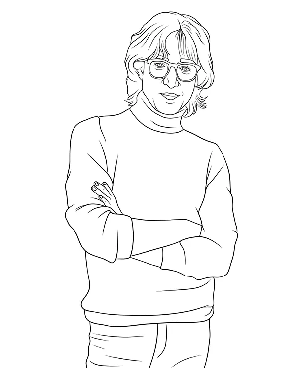 John Lennon kolorowanka piosenkarz - Ausmalbild zum Ausdrucken