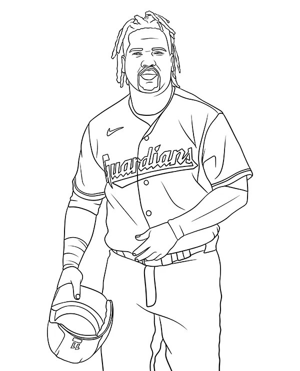 Jose Ramirez kolorowanka baseball - Ausmalbild zum Ausdrucken