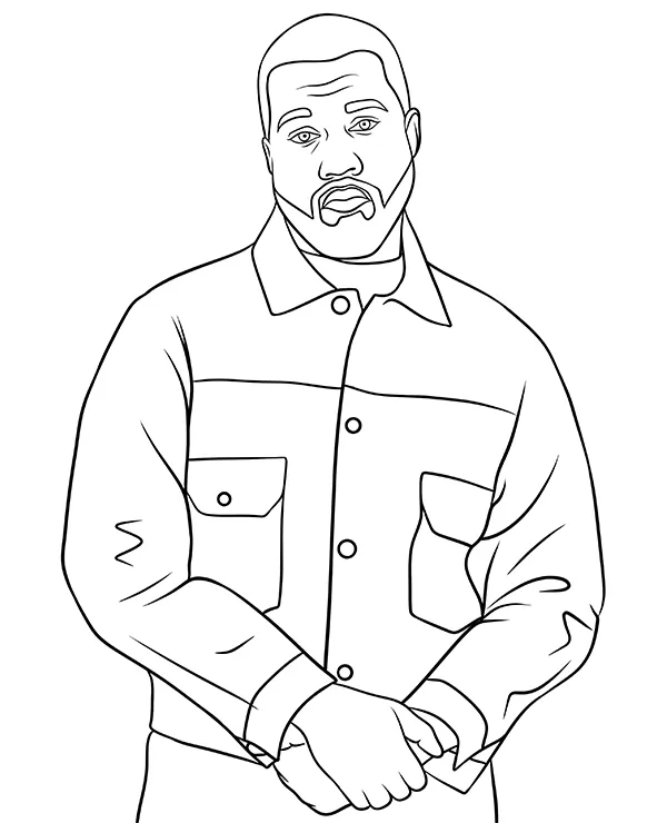 Kanye West kolorowanka raper - Ausmalbild zum Ausdrucken