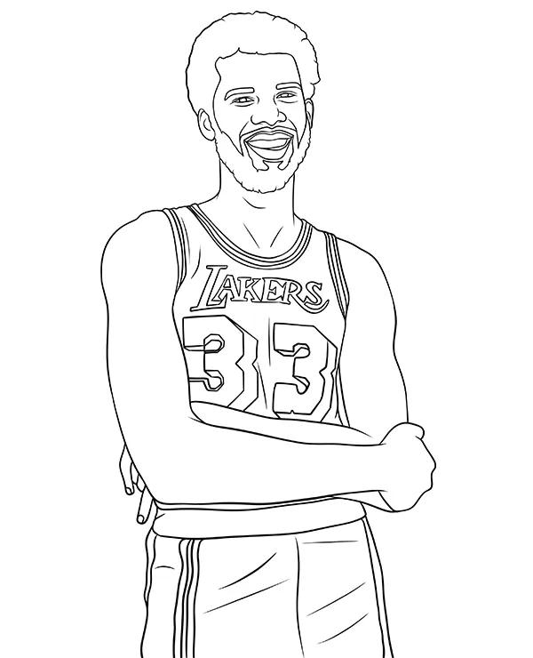 Kareem Abdul Jabbar kolorowanka nba - Ausmalbild zum Ausdrucken