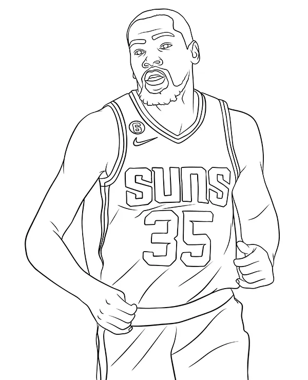 Kevin Durant kolorowanka nba - Ausmalbild zum Ausdrucken