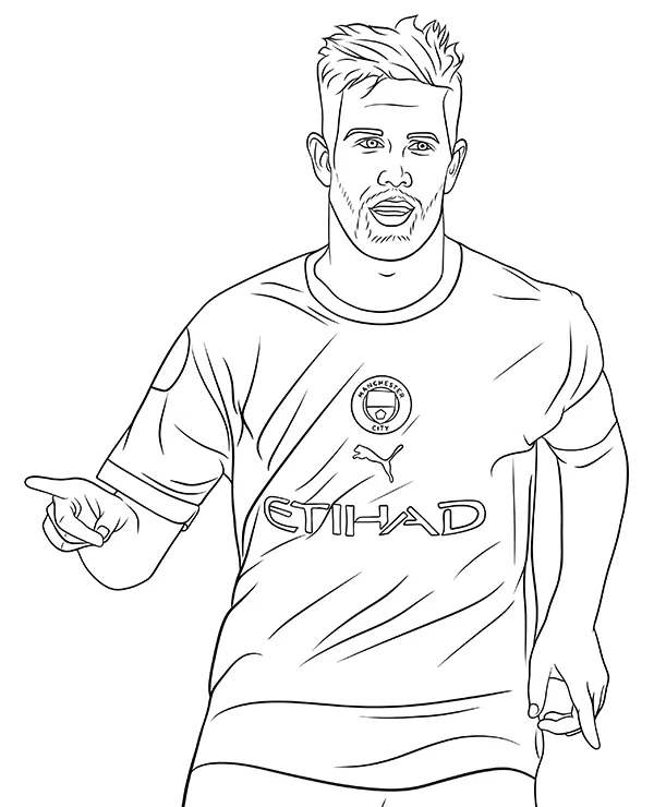 Kevin de Bruyne kolorowanka pilkarz - Ausmalbild zum Ausdrucken