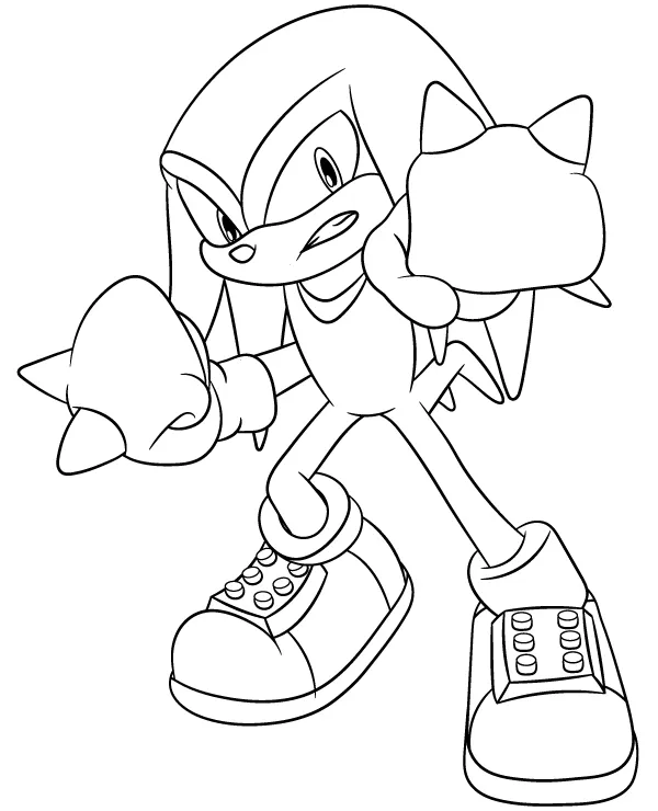 Knuckles kolorowanka do druku - Ausmalbild zum Ausdrucken