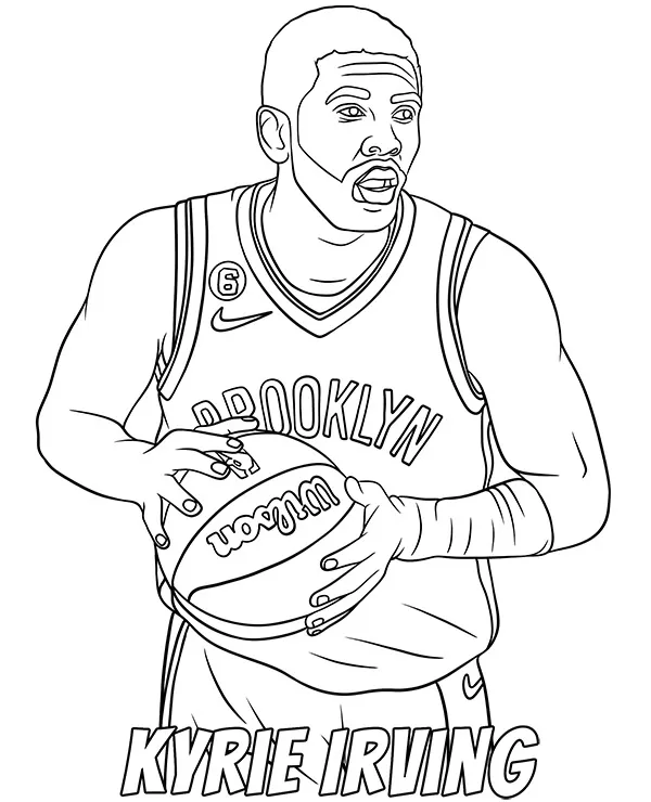 Kyrie Irving kolorowanka koszykarz - Ausmalbild zum Ausdrucken