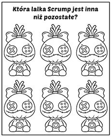 Lilo i Stitch zadanie ktora scrump nie pasuje mobile - Ausmalbild zum Ausdrucken