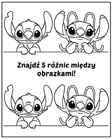 Lilo i Stitch zadanie znajdz 5 roznic mobile - Ausmalbild zum Ausdrucken