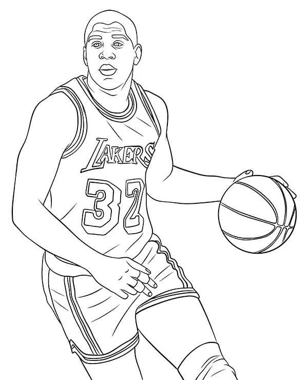 Magic Johnson kolorowanka NBA do druku
