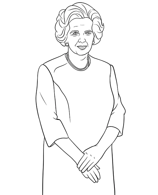Margaret Thatcher kolorowanka do druku - Ausmalbild zum Ausdrucken