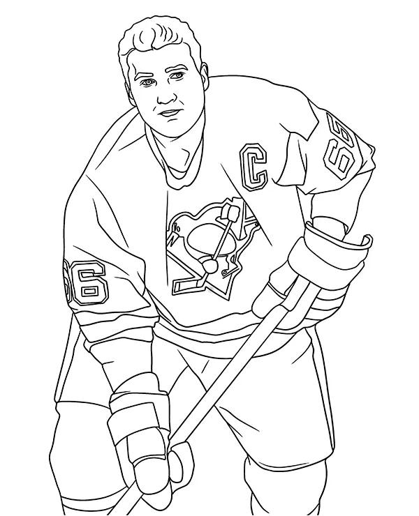 Mario Lemieux kolorowanka NHL - Ausmalbild zum Ausdrucken