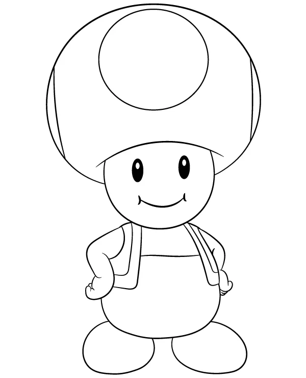 Mario z toad kolorowanka - Ausmalbild zum Ausdrucken