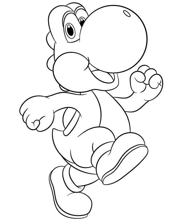 Mario z Yoshi kolorowanka do druku dla dzieci