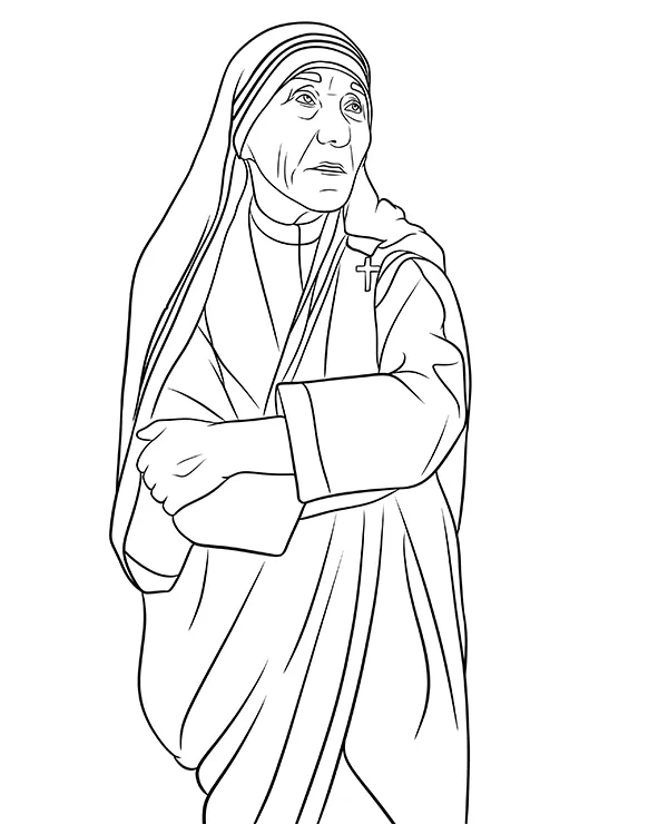 Matka Teresa kolorowanka do druku