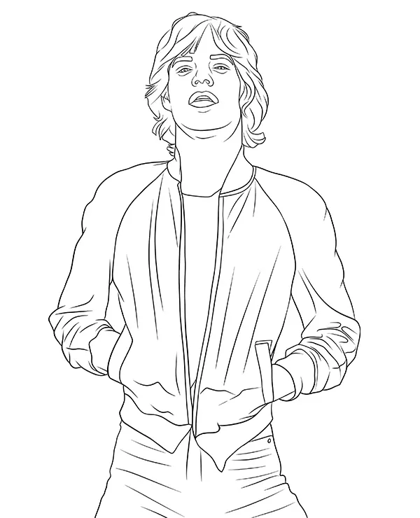 Mick Jagger kolorowanka piosenkarz - Ausmalbild zum Ausdrucken