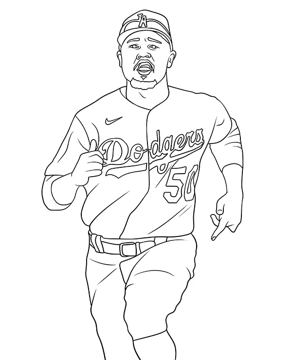 Mookie Betts kolorowanka baseball - Ausmalbild zum Ausdrucken