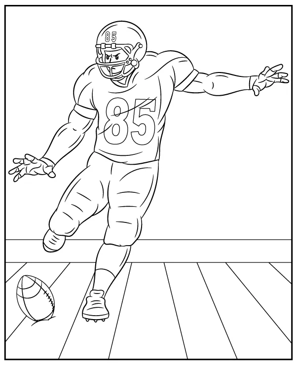 NFL futbolista kopacz kolorowanka - Ausmalbild zum Ausdrucken