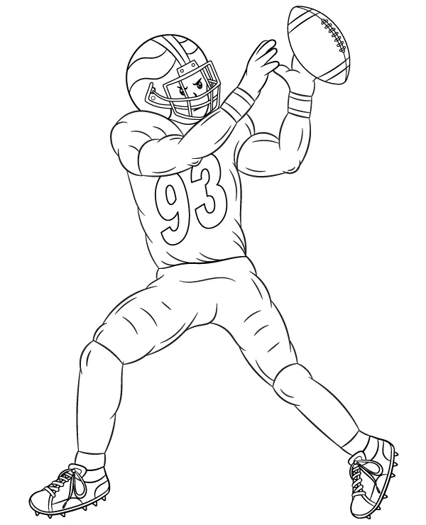 NFL futbolista lapie pilke kolorowanka - Ausmalbild zum Ausdrucken