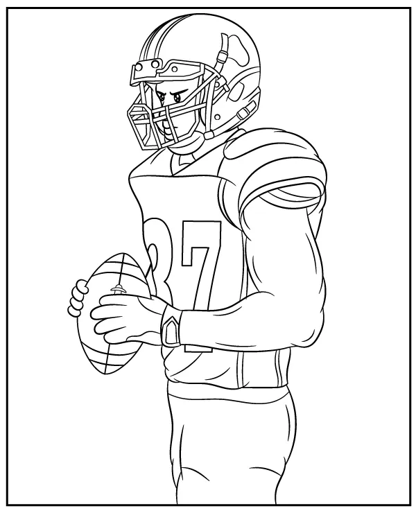 NFL gracz futbolowy kolorowanka - Ausmalbild zum Ausdrucken