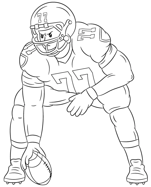 NFL gracz futbolu kolorowanka - Ausmalbild zum Ausdrucken